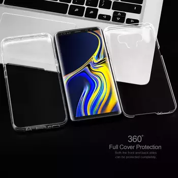 Microsonic Samsung Galaxy Note 9 Kılıf 6 tarafı tam full koruma 360 Clear Soft Şeffaf