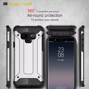 Microsonic Samsung Galaxy Note 9 Kılıf Rugged Armor Gümüş