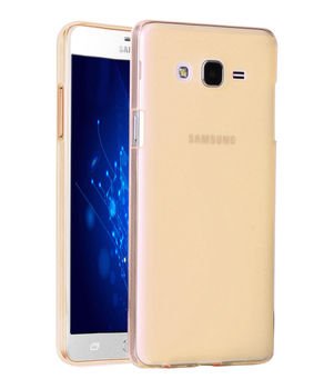 Microsonic Samsung Galaxy On7 Kılıf Transparent Soft Gold