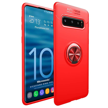 Microsonic Samsung Galaxy S10 Kılıf Kickstand Ring Holder Kırmızı Microsonic Samsung Galaxy S10 Kılıf Kickstand Ring Holder Kırmızı