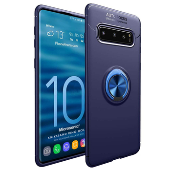 Microsonic Samsung Galaxy S10 Kılıf Kickstand Ring Holder Lacivert Microsonic Samsung Galaxy S10 Kılıf Kickstand Ring Holder Lacivert