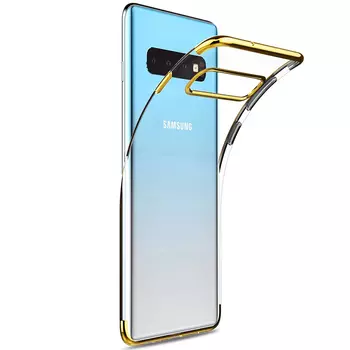 Microsonic Samsung Galaxy S10 Kılıf Skyfall Transparent Clear Gold