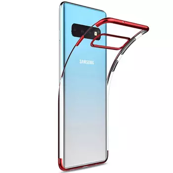 Microsonic Samsung Galaxy S10 Kılıf Skyfall Transparent Clear Kırmızı
