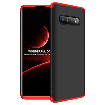 Microsonic Samsung Galaxy S10 Plus Kılıf Double Dip 360 Protective AYS Siyah - Kırmızı