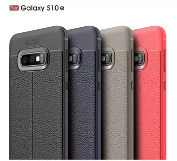Microsonic Samsung Galaxy S10e Kılıf Deri Dokulu Silikon Kırmızı