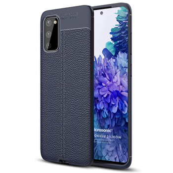 Microsonic Samsung Galaxy S20 FE Kılıf Deri Dokulu Silikon Lacivert Microsonic Samsung Galaxy S20 FE Kılıf Deri Dokulu Silikon Lacivert