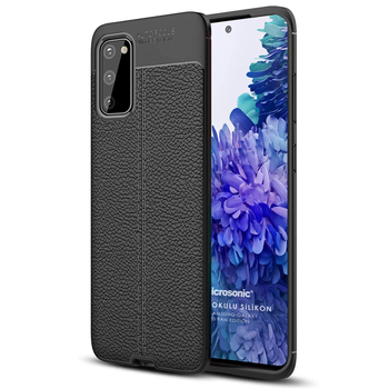 Microsonic Samsung Galaxy S20 FE Kılıf Deri Dokulu Silikon Siyah Microsonic Samsung Galaxy S20 FE Kılıf Deri Dokulu Silikon Siyah