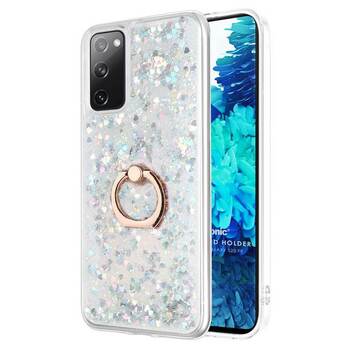 Microsonic Samsung Galaxy S20 FE Kılıf Glitter Liquid Holder Gümüş
