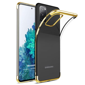 Microsonic Samsung Galaxy S20 FE Kılıf Skyfall Transparent Clear Gold Microsonic Samsung Galaxy S20 FE Kılıf Skyfall Transparent Clear Gold