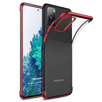 Microsonic Samsung Galaxy S20 FE Kılıf Skyfall Transparent Clear Kırmızı Microsonic Samsung Galaxy S20 FE Kılıf Skyfall Transparent Clear Kırmızı