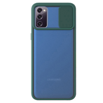Microsonic Samsung Galaxy S20 FE Kılıf Slide Camera Lens Protection Koyu Yeşil