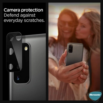 Microsonic Samsung Galaxy S20 Kamera Lens Koruma Camı V2 Siyah