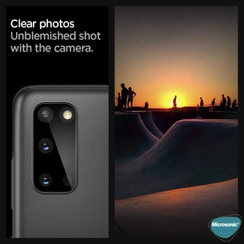 Microsonic Samsung Galaxy S20 Kamera Lens Koruma Camı V2 Siyah