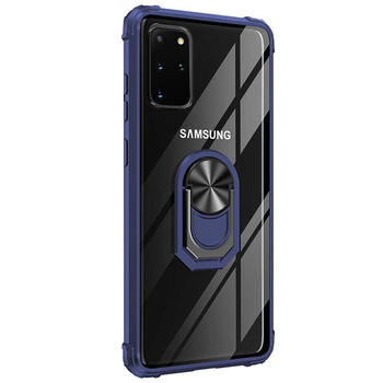 Microsonic Samsung Galaxy S20 Plus Kılıf Grande Clear Ring Holder Lacivert