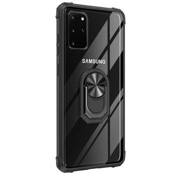 Microsonic Samsung Galaxy S20 Plus Kılıf Grande Clear Ring Holder Siyah