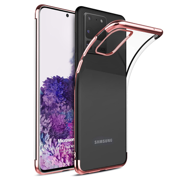 Microsonic Samsung Galaxy S20 Ultra Kılıf Skyfall Transparent Clear Rose Gold