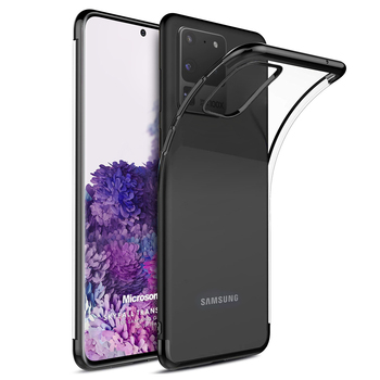 Microsonic Samsung Galaxy S20 Ultra Kılıf Skyfall Transparent Clear Siyah