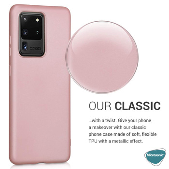 Microsonic Samsung Galaxy S20 Ultra Kılıf Matte Silicone Kılıf Mor