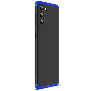 Microsonic Samsung Galaxy S21 Kılıf Double Dip 360 Protective AYS Siyah Mavi