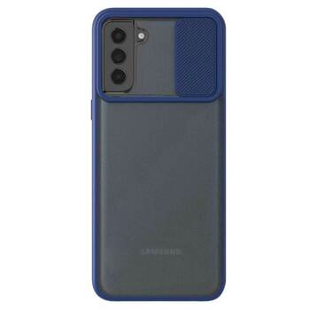 Microsonic Samsung Galaxy S21 FE Kılıf Slide Camera Lens Protection Lacivert