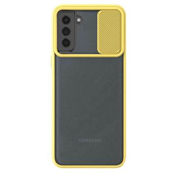 Microsonic Samsung Galaxy S21 FE Kılıf Slide Camera Lens Protection Sarı
