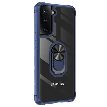 Microsonic Samsung Galaxy S21 Kılıf Grande Clear Ring Holder Lacivert