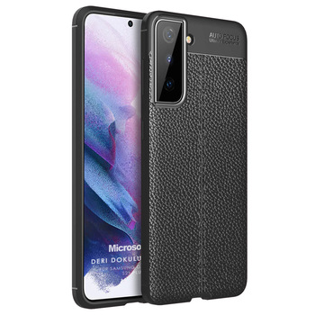 Microsonic Samsung Galaxy S21 Plus Kılıf Deri Dokulu Silikon Siyah Microsonic Samsung Galaxy S21 Plus Kılıf Deri Dokulu Silikon Siyah