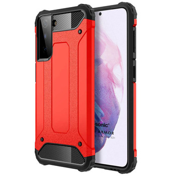 Microsonic Samsung Galaxy S21 Kılıf Rugged Armor Kırmızı Microsonic Samsung Galaxy S21 Kılıf Rugged Armor Kırmızı