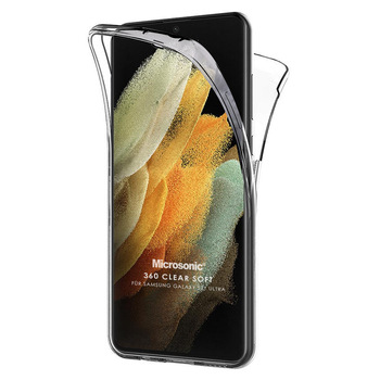 Microsonic Samsung Galaxy S21 Ultra Kılıf Komple Gövde Koruyucu Silikon Şeffaf