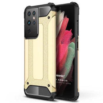 Microsonic Samsung Galaxy S21 Ultra Kılıf Rugged Armor Gold Microsonic Samsung Galaxy S21 Ultra Kılıf Rugged Armor Gold
