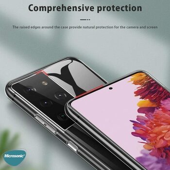Microsonic Samsung Galaxy S21 Ultra Kılıf Transparent Soft Beyaz