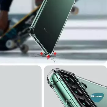 Microsonic Samsung Galaxy S22 Kılıf Anti Shock Silikon Şeffaf