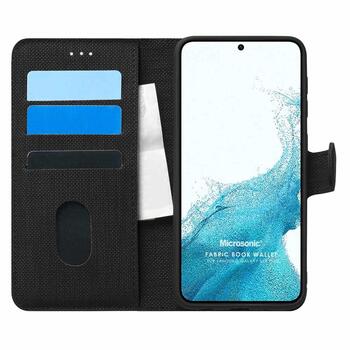 Microsonic Samsung Galaxy S22 Kılıf Fabric Book Wallet Siyah Microsonic Samsung Galaxy S22 Kılıf Fabric Book Wallet Siyah