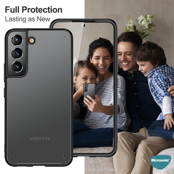Microsonic Samsung Galaxy S22 Kılıf Frosted Frame Siyah