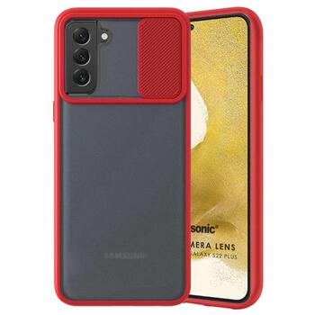 Microsonic Samsung Galaxy S22 Kılıf Slide Camera Lens Protection Kırmızı
