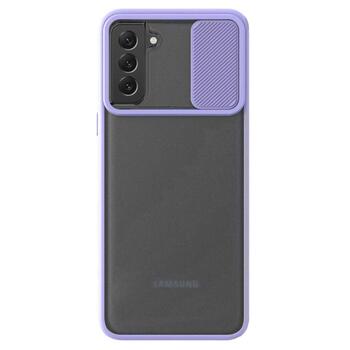 Microsonic Samsung Galaxy S22 Kılıf Slide Camera Lens Protection Lila