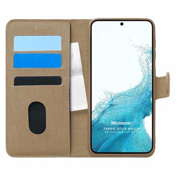 Microsonic Samsung Galaxy S22 Plus Kılıf Fabric Book Wallet Gold Microsonic Samsung Galaxy S22 Plus Kılıf Fabric Book Wallet Gold