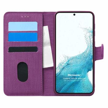Microsonic Samsung Galaxy S22 Plus Kılıf Fabric Book Wallet Mor Microsonic Samsung Galaxy S22 Plus Kılıf Fabric Book Wallet Mor