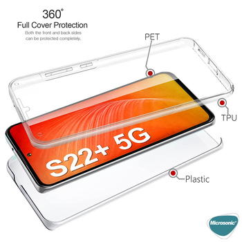 Microsonic Samsung Galaxy S22 Plus Kılıf Komple Gövde Koruyucu Silikon Şeffaf