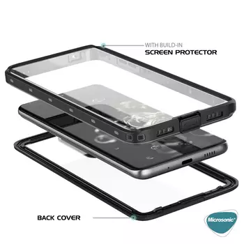 Microsonic Samsung Galaxy S23 FE Kılıf Waterproof 360 Full Body Protective Siyah