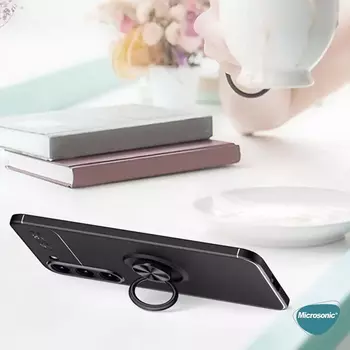 Microsonic Samsung Galaxy S23 Kılıf Kickstand Ring Holder Siyah