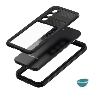 Microsonic Samsung Galaxy S23 Kılıf Waterproof 360 Full Body Protective Siyah