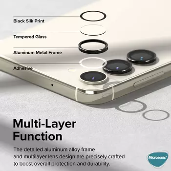 Microsonic Samsung Galaxy S23 Plus Tekli Kamera Lens Koruma Camı Siyah