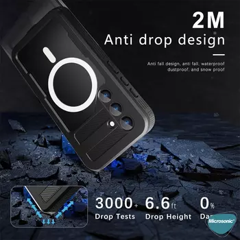 Microsonic Samsung Galaxy S24 Kılıf Waterproof 360 Full Body Protective Siyah