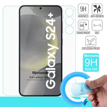 Microsonic Samsung Galaxy S24 Plus Ön + Arka Nano Cam Ekran Koruyucu
