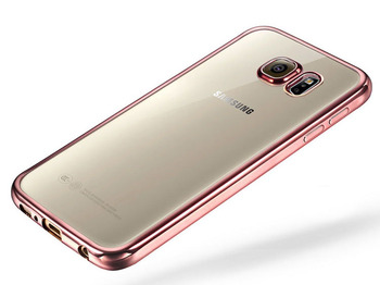 Microsonic Samsung Galaxy S6 Kılıf Skyfall Transparent Clear Rose Gold