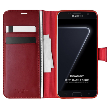 Microsonic Samsung Galaxy S7 Edge Kılıf Delux Leather Wallet Kırmızı Microsonic Samsung Galaxy S7 Edge Kılıf Delux Leather Wallet Kırmızı