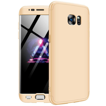 Microsonic Samsung Galaxy S7 Edge Kılıf Double Dip 360 Protective AYS Gold