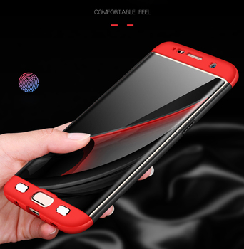 Microsonic Samsung Galaxy S7 Edge Kılıf Double Dip 360 Protective AYS Kırmızı
