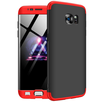 Microsonic Samsung Galaxy S7 Edge Kılıf Double Dip 360 Protective AYS Siyah - Kirmizi